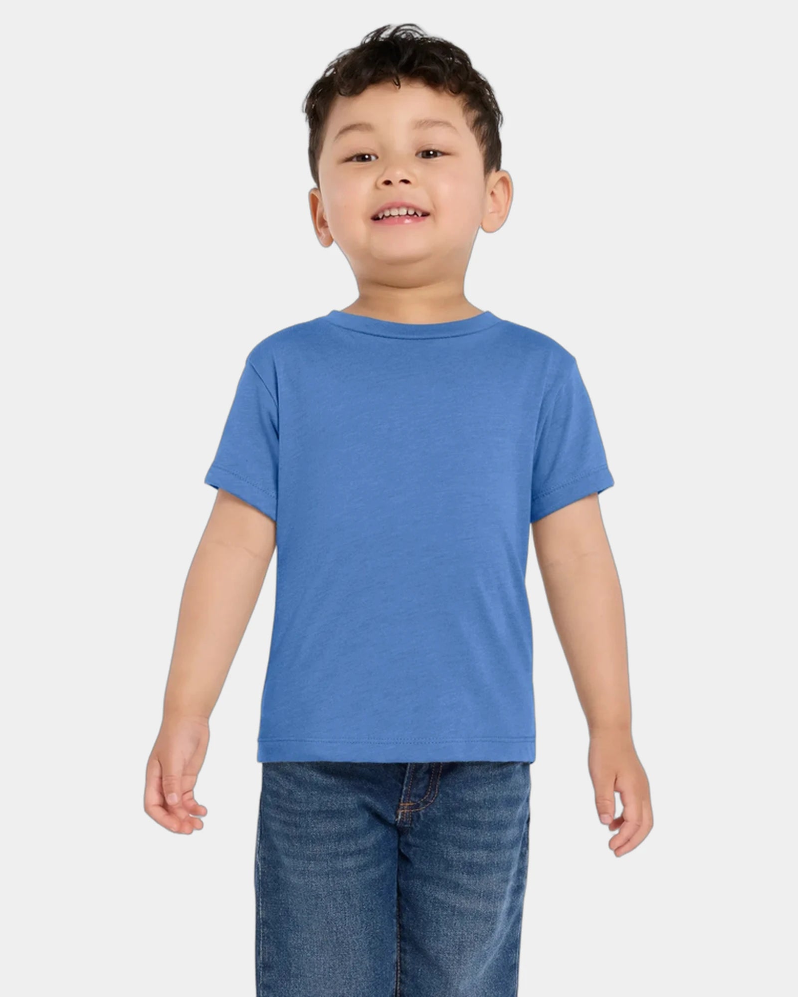 Custom toddler combed cotton short sleeve tee - Heather Columbia Blue